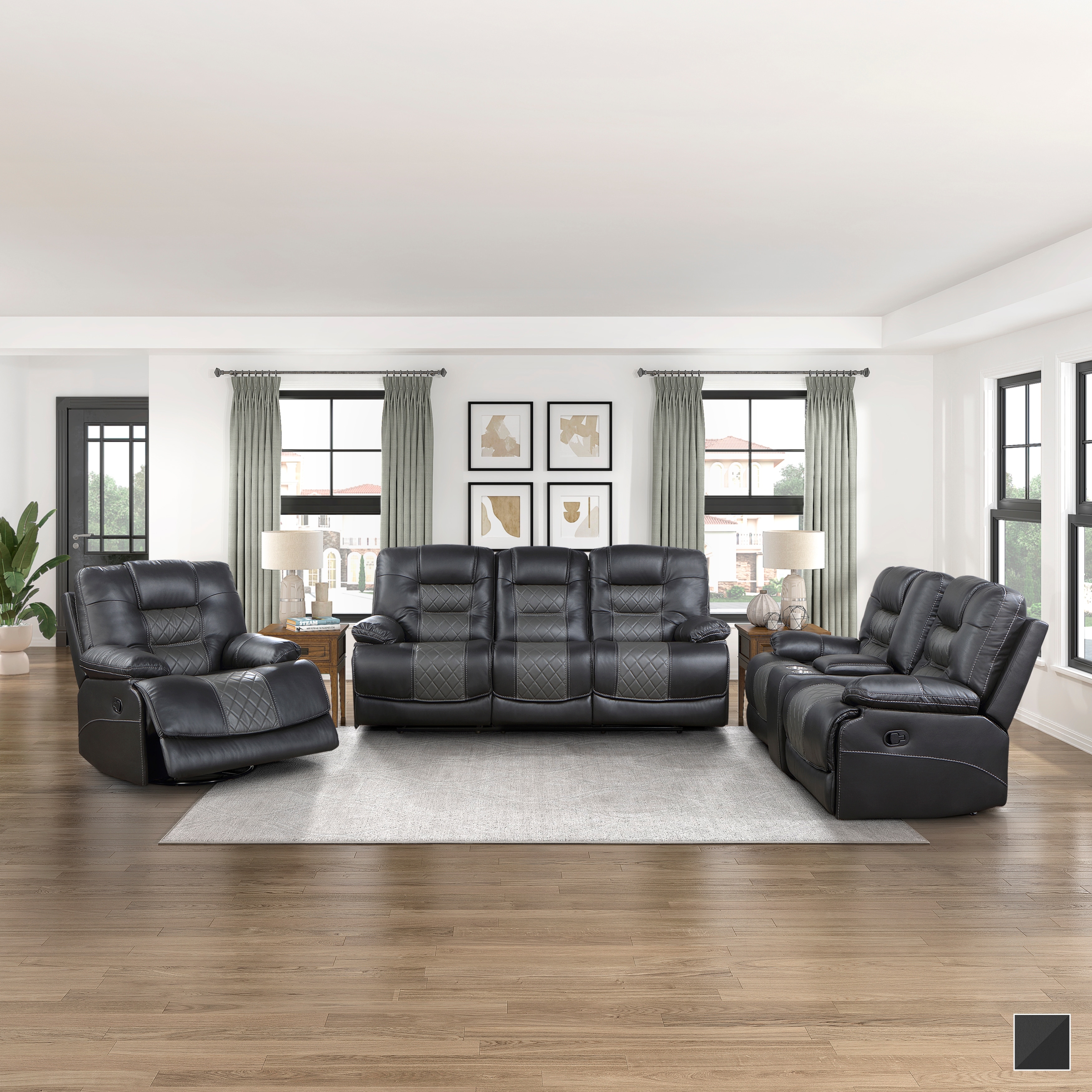 Fremont & Park Emory 3-Piece Manual Reclining Living Room Sofa Set