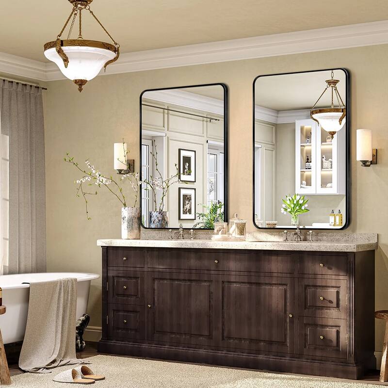 Wall Mount Bathroom Rectangle Vanity Mirror (Horizontal/Vertical)