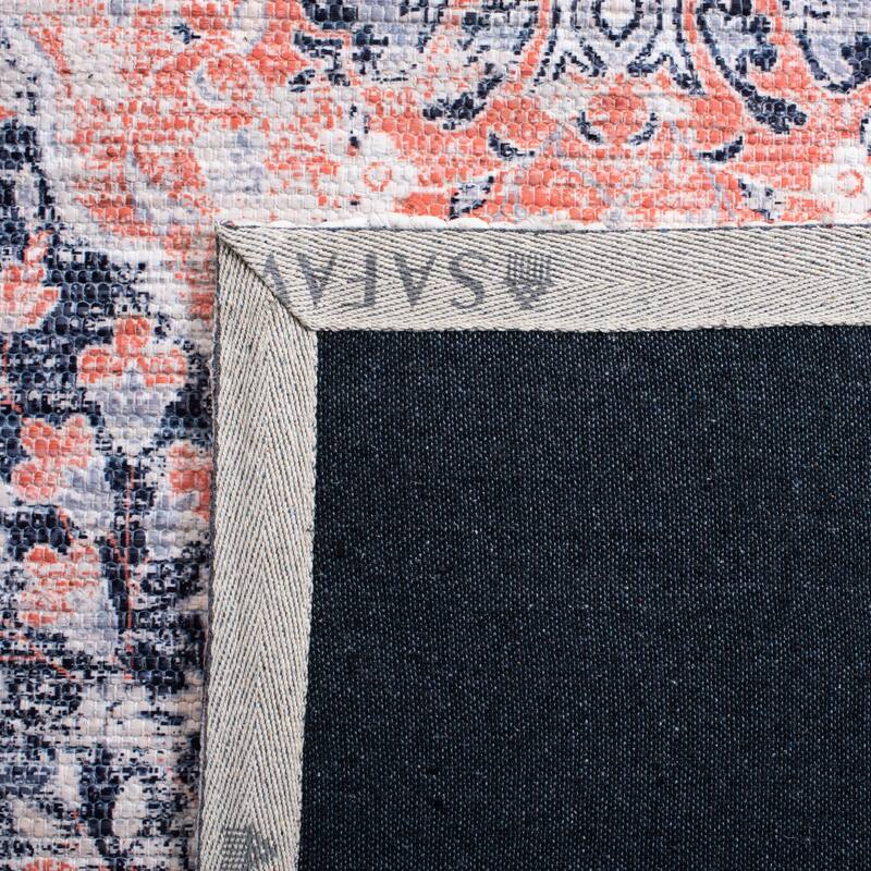 SAFAVIEH Handmade Saffron Macey Traditional Tribal Navy/Ivory Cotton Rug