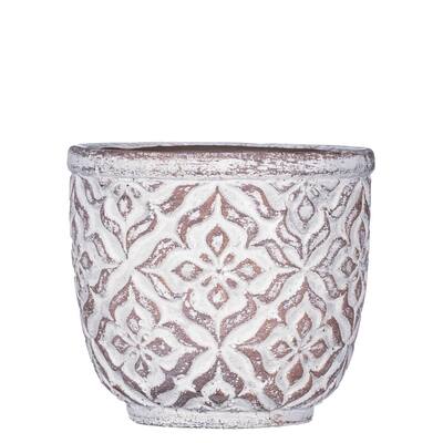 Sullivans Patterned Round Pot, Brown