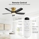 preview thumbnail 6 of 27, Sofucor 42'' Gold Flush Mount Ceiling Fan Lights Kit with Remote Quiet Reversible DC - 42