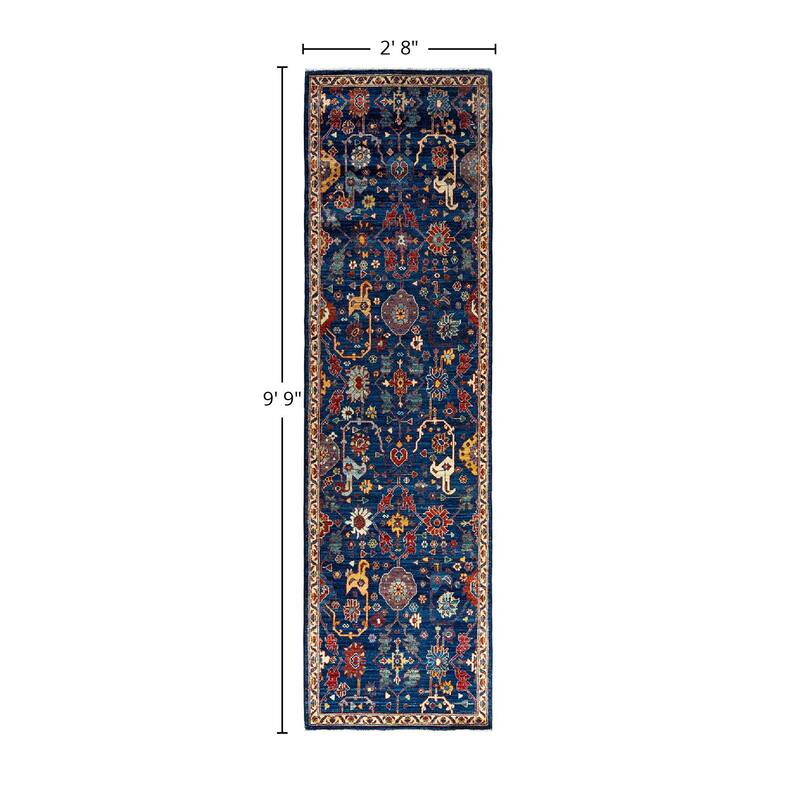 Serapi One-of-a-Kind Hand-Knotted Runner Rug - Navy, 2' 8" x 9' 9" - 2' 8" x 9' 9"