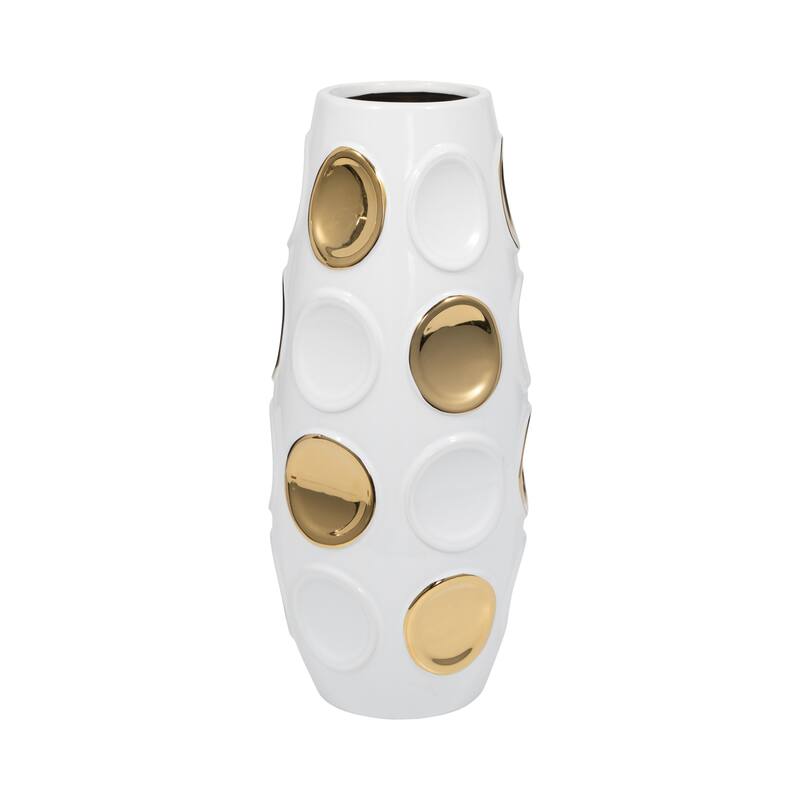 Sagebrook Home Stoneware Circle Embossed Vase