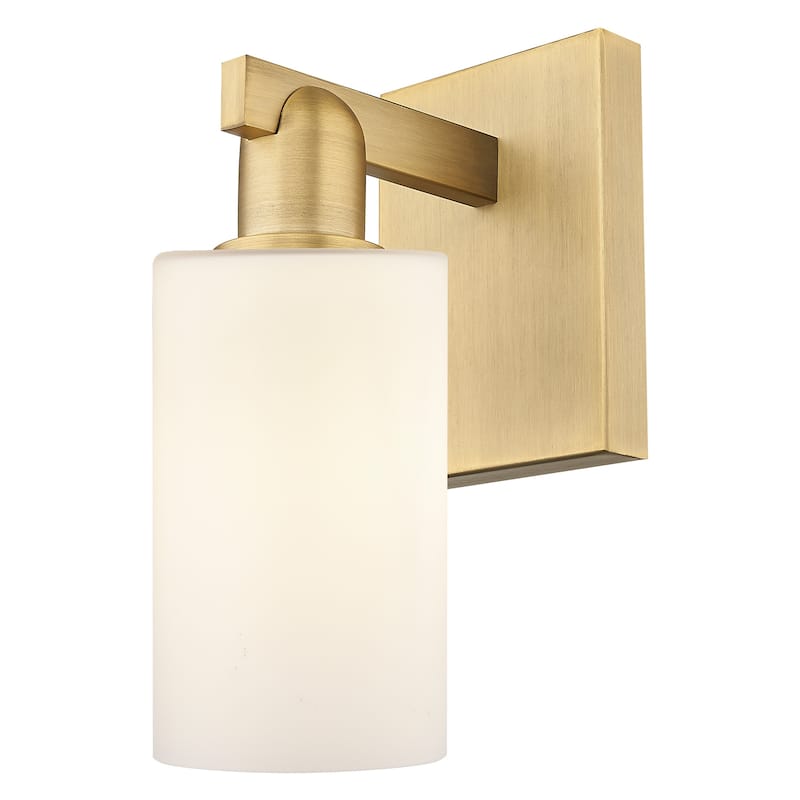 Innovations Lighting 716-1W-11-5 Clymer Sconce Clymer 11" Tall Wall - Brushed Brass / Matte White