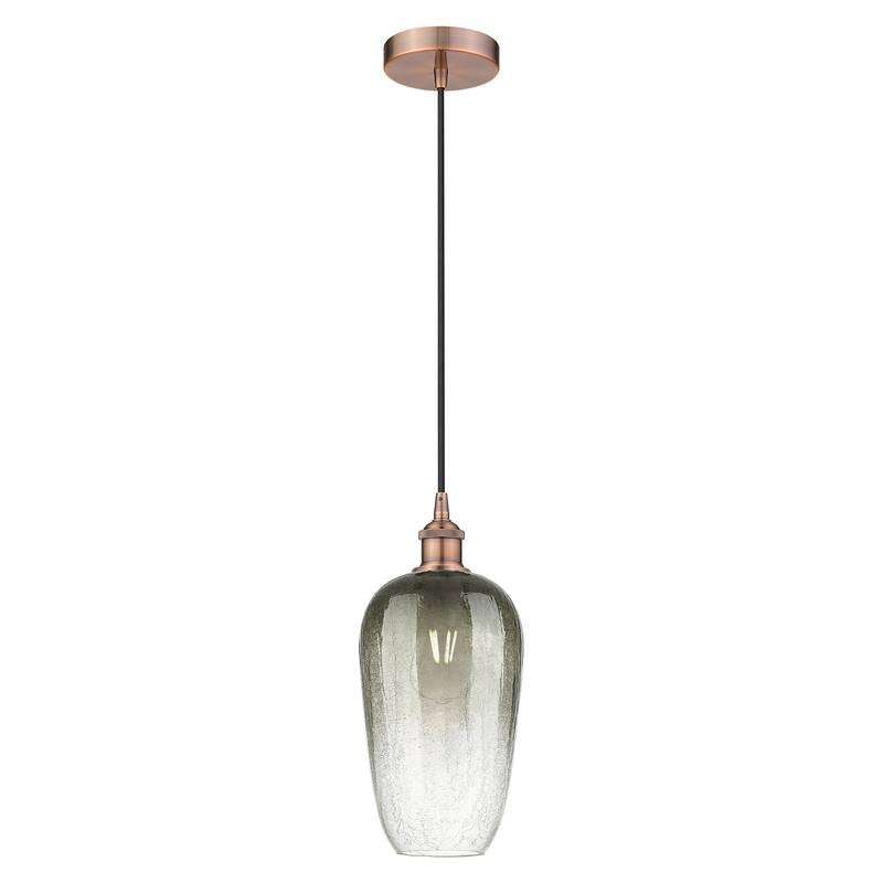 Innovations Lighting Endless Possibilities Edison - Brookhaven Flute - 1 Light 7" Cord Hung Mini Pendant - Slate/Antique Copper