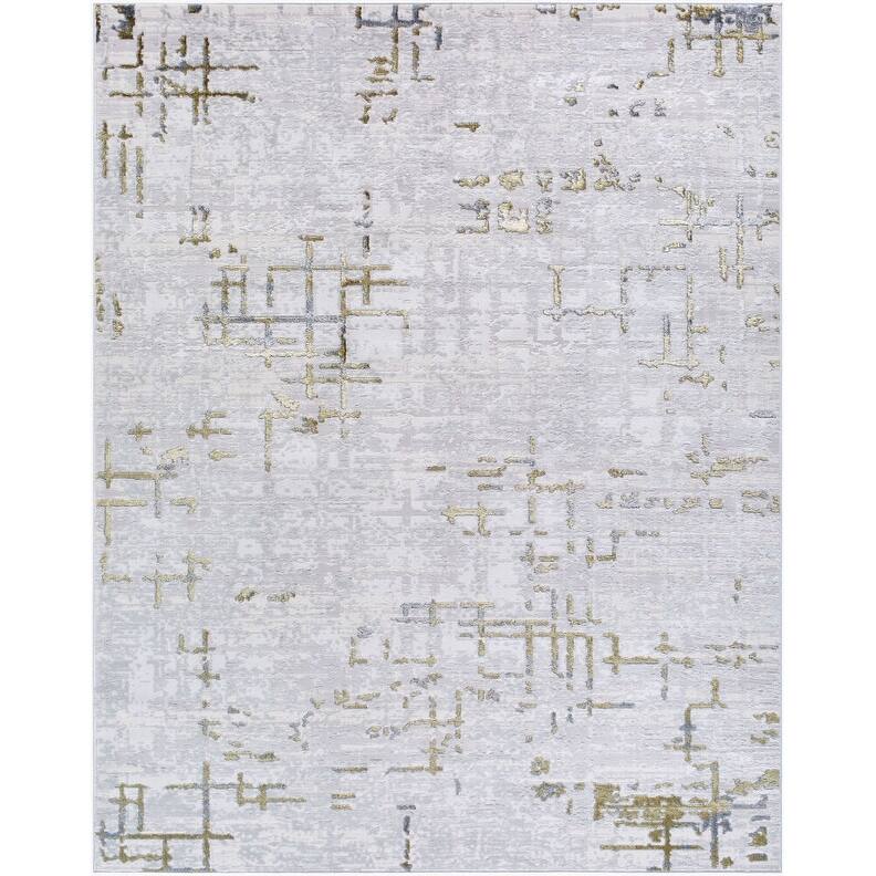 Livabliss Sunrise Modern Area Rug - 7'10" x 10' - Grey
