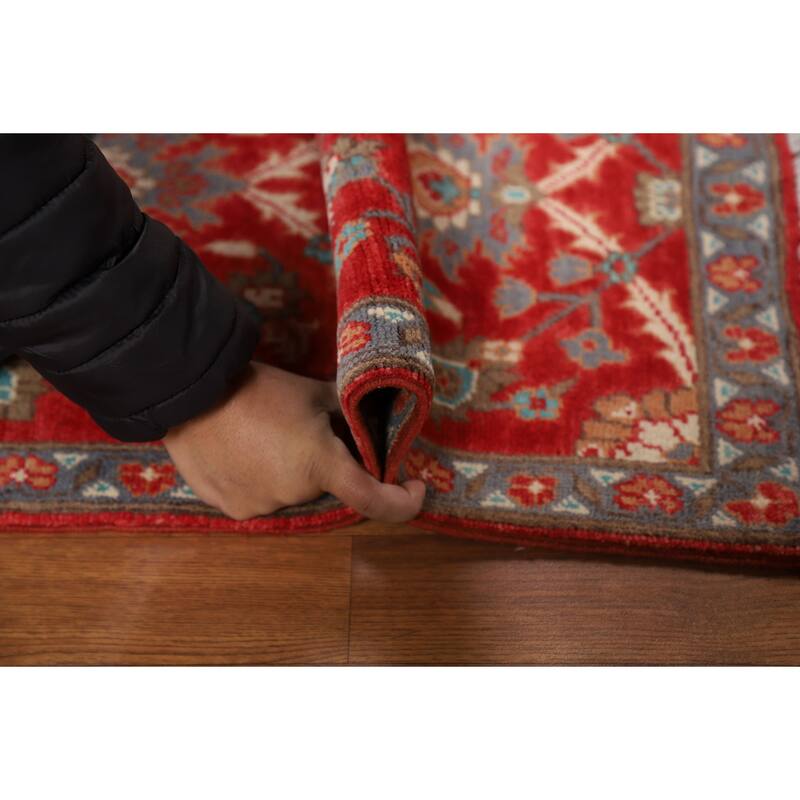 Red Floral Kazak Oriental Foyer Rug Hand-Knotted Wool Carpet - 2'0" x 3'0"