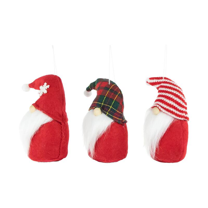 Set of 3 Gnomes Plush Christmas Figures 4.5"