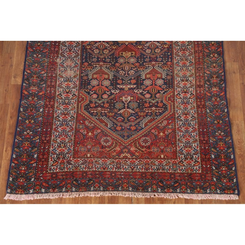 Pre-1900 Antique Bakhtiari Persian Area Rug Handmade Wool Carpet - 4'8"x 6'1"
