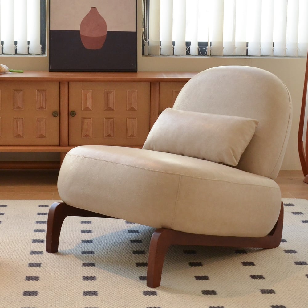 Accent Chair with Solid Wood Legs