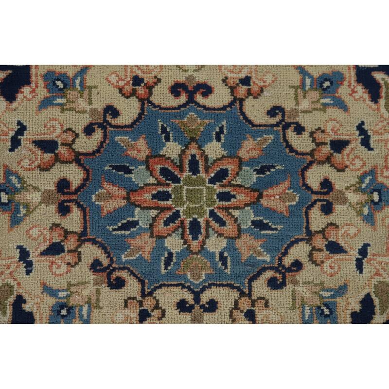 Orange Najafabad Vintage Persian Area Rug Hand-Knotted Wool Carpet - 9'7" x 13'3"