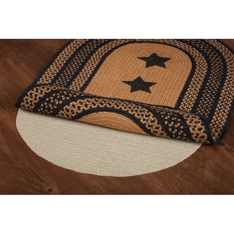 Farmhouse Jute Rug Oval Stencil Stars w/ Pad 20x30 - 20" x 30"