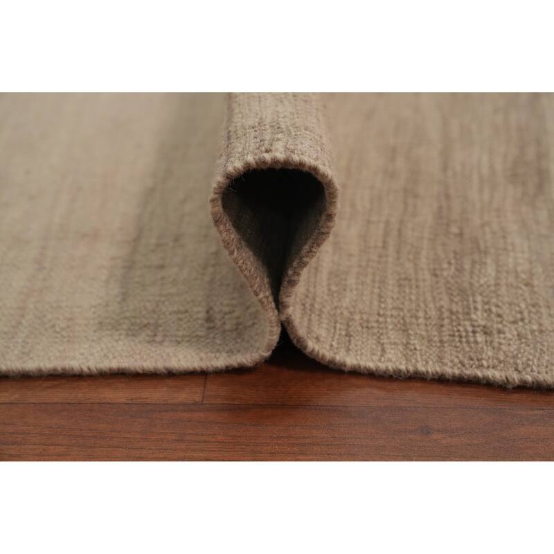 Hand Woven Southwestern Wool Beige Geometric Area Rug - 9' 10'' X 6' 7''