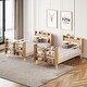 preview thumbnail 16 of 25, 2 In 1 Metal Twin Over Twin Bunk Bed with Storage Bookcase,Ladder and Guardrail