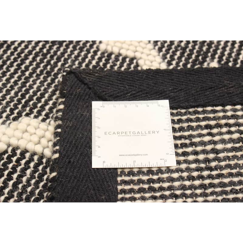 ECARPETGALLERY Braid weave Sienna Black Wool Rug - 5'1 x 7'7