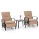 Outdoor Adjustable Cushioned Metal Patio Recliner Lounge Chair
