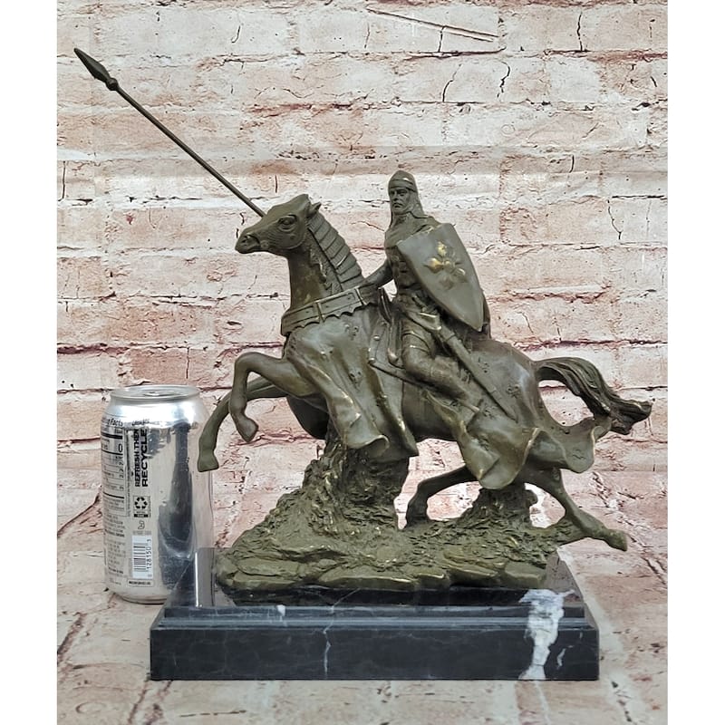 Medieval Knight On Imitative Horseback Bronze Statue – Warrior Figurine