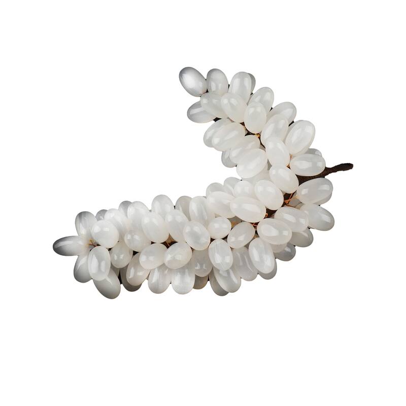 Stone Decorative Object Grape Sculpture Statue Living Room - 2" White - 8" x 4" x 2"