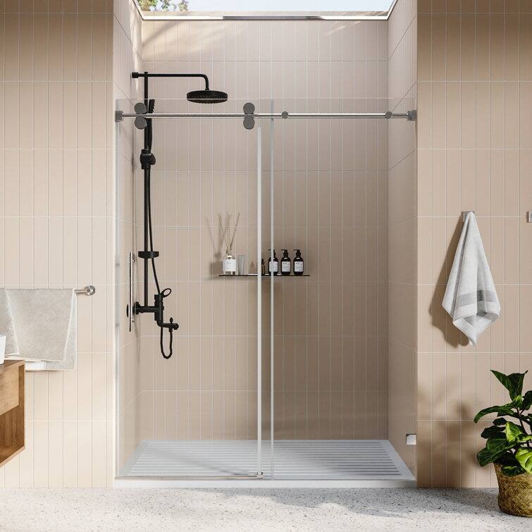 DeerValley Concord 56" - 60" W x 76" H Single Sliding Frameless Shower Door