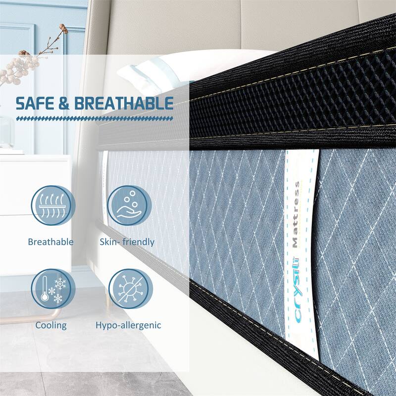 8" Cooling Medium Hybrid Memory Foam Mattress In a Box