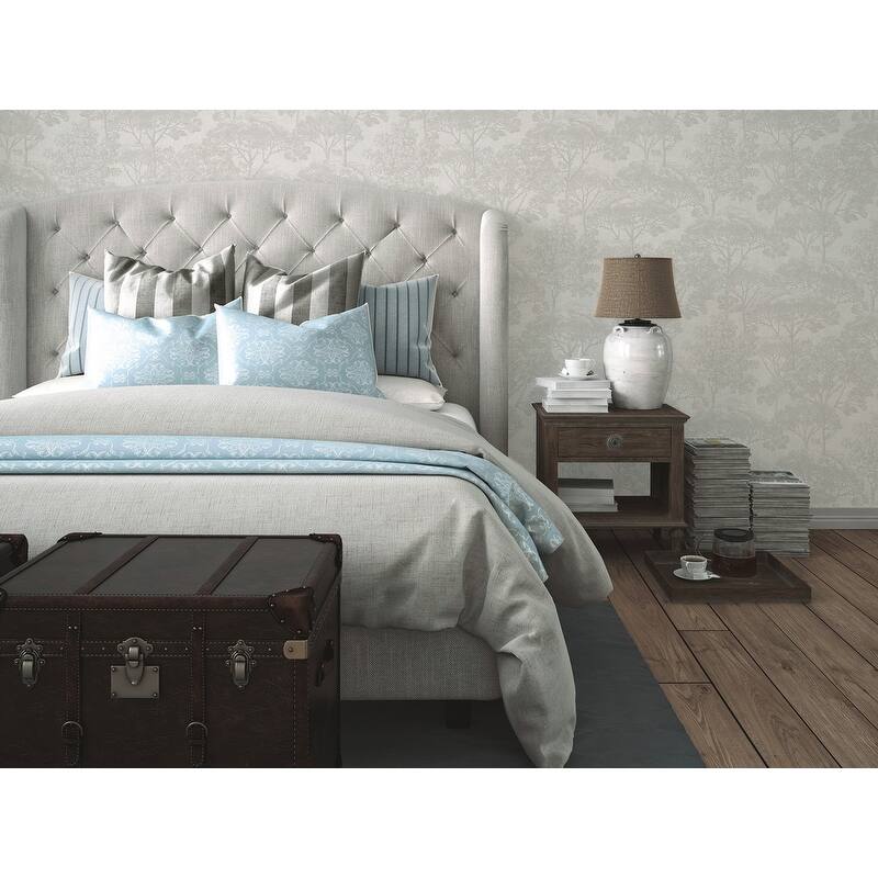 Advantage Teatro White Trees Wallpaper - 20.9in x 396in x 0.025in - 20.9in x 396in x 0.025in