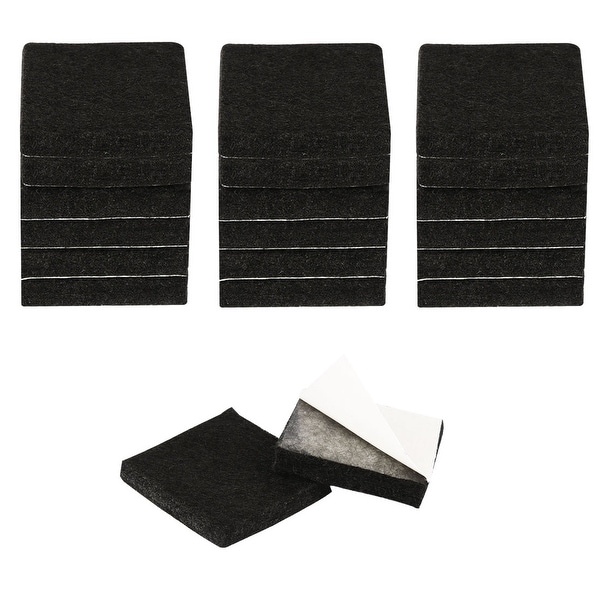 20pcs Furniture Pads Square 1" Self-stick Anti-scratch Felt Pads for Chair Table Feet Floor Protector Black