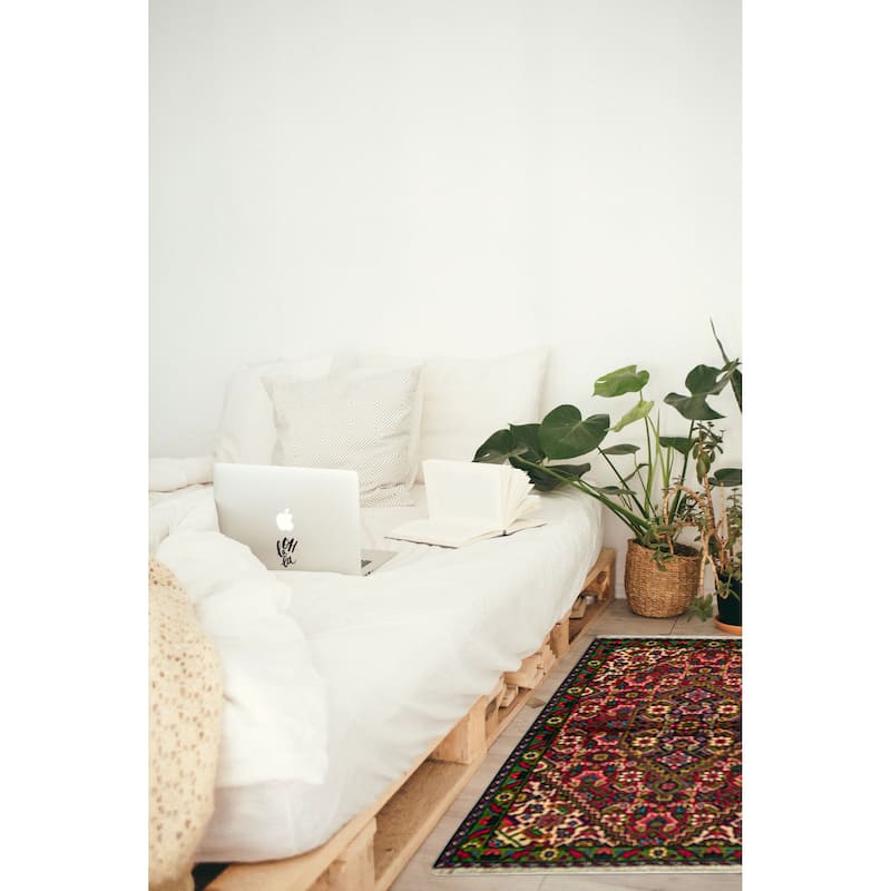 ECARPETGALLERY Hand-knotted Andelz Red Wool Rug - 3'3 x 4'9