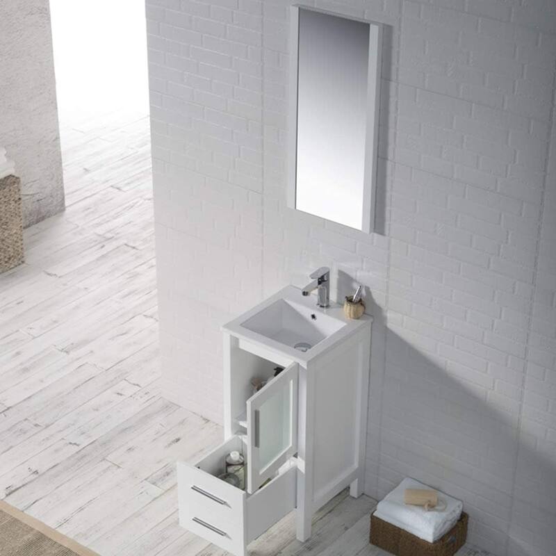 Blossom 16" Bathroom Vanity with Ceramic Sink and Matching Mirror