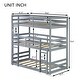 preview thumbnail 8 of 11, Twin over Twin over Twin Triple Bunk Bed with Two Built-In Ladders, Detachable Triple Twin Bunk Bed with Guardrails