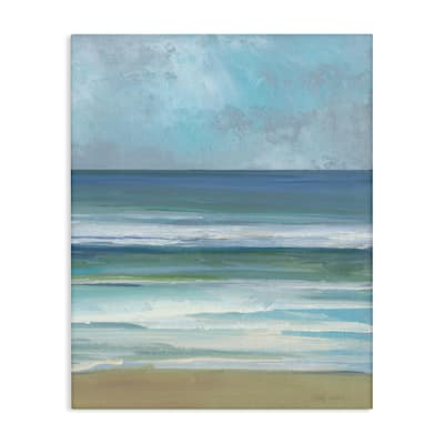 Stupell Calming Blue Waves Impression Canvas Wall Art Design By Sally Swatland