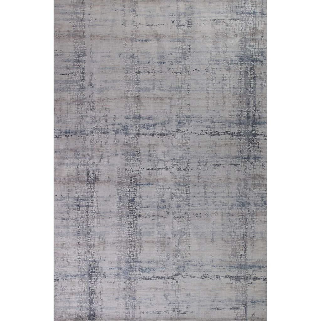 Beige Contemporary Abstract Rug Washable Machine-Made Oriental Printed Carpet