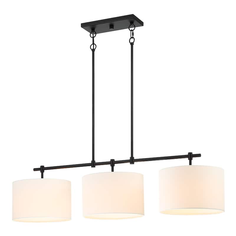 Sedgy 3-Light Black Kitchen Island Chandelier Pendant - 41'' W - 41'' W