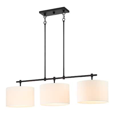 Sedgy 3-Light Black Kitchen Island Chandelier Pendant - 41'' W