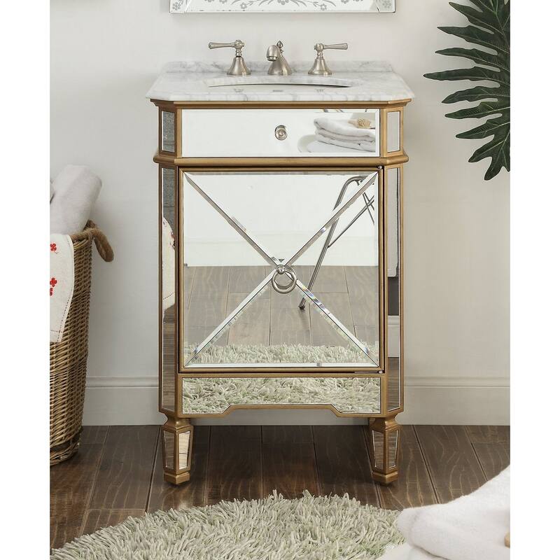 Benton Collection Asger Gold Bathroom Vanity