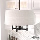 preview thumbnail 1 of 5, Hunter Briargrove 4-Light Chandelier with Shade - Kitchen Island, Dining Room, Entry - Geometric, Transitional - 24" Matte Black