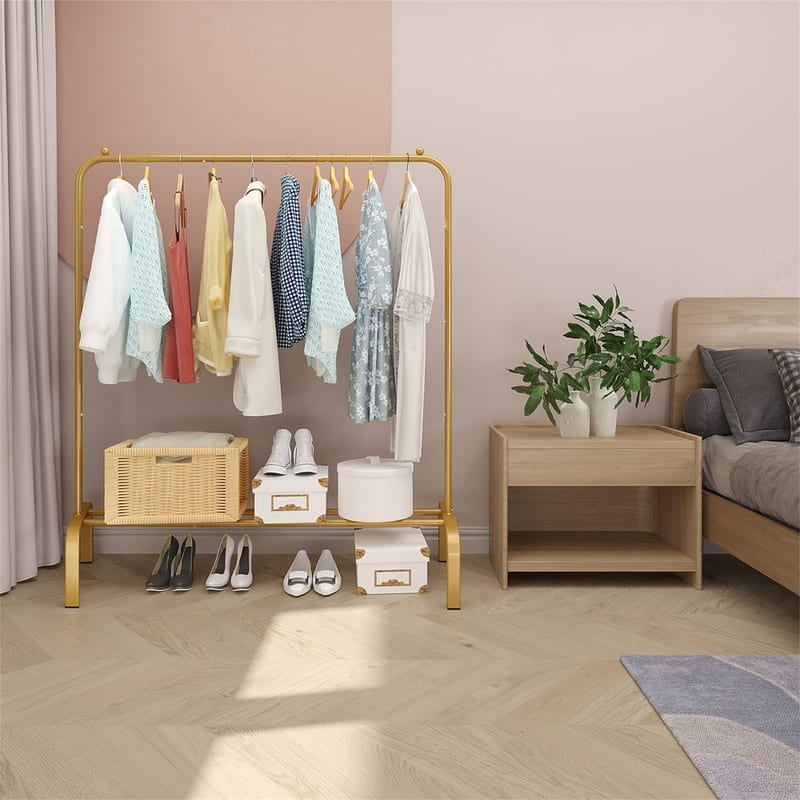Metal Clothing Racks - 15.75"D x 43.31"W x 59.06"H