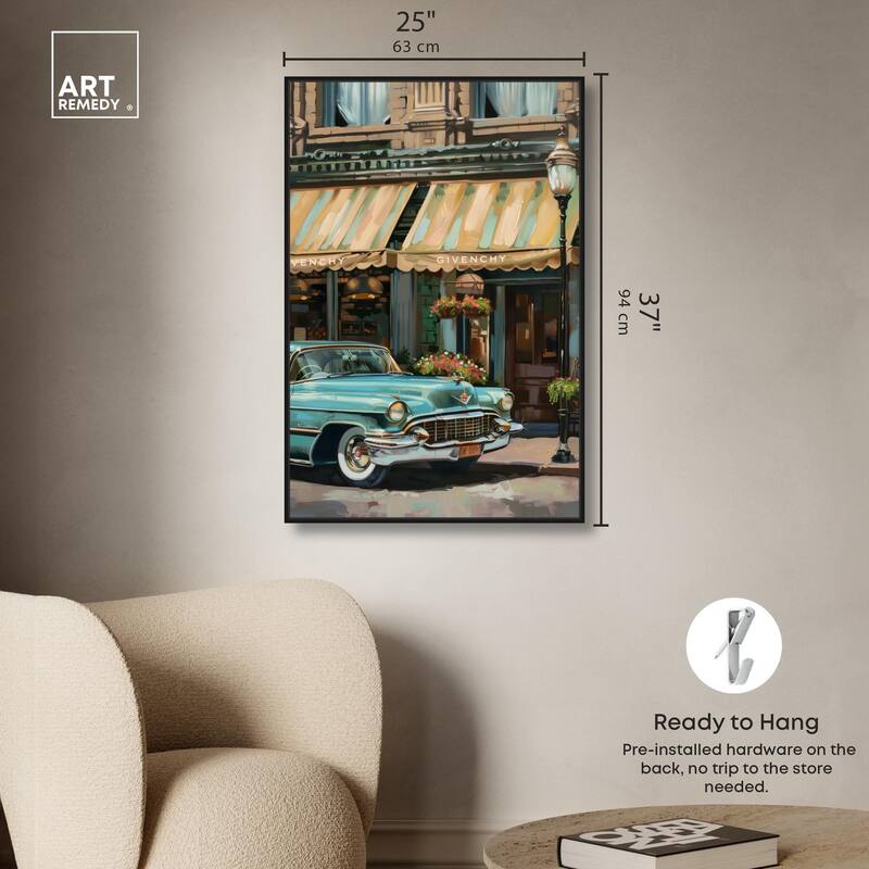 Classic Car Store Visit II Canvas by Art Remedy