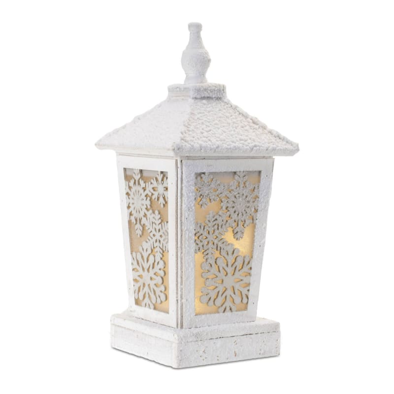 LED Lighted Frosted Lantern - 16.5" - White