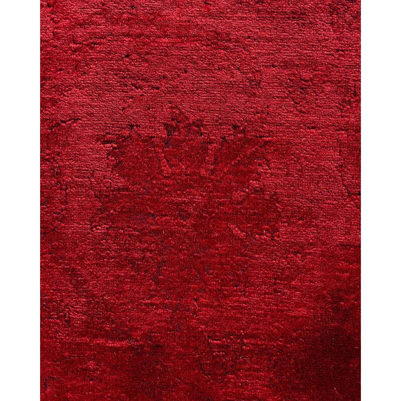 Overdyed, One-of-a-Kind Hand-Knotted Area Rug - Red - 12' 2" x 18' 3"