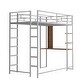 preview thumbnail 4 of 5, Twin Metal Loft Bed with 2 Shelves and one Desk ,Silver