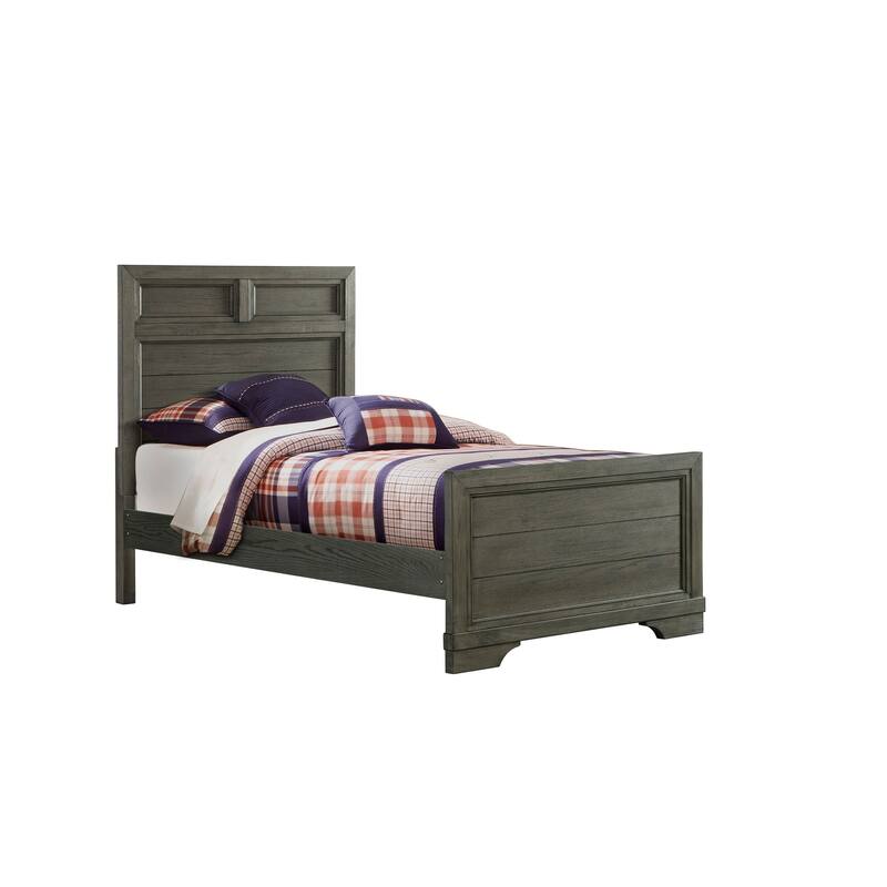 Foundry Traditional Wood Complete Twin Bed, Brushed Pewter