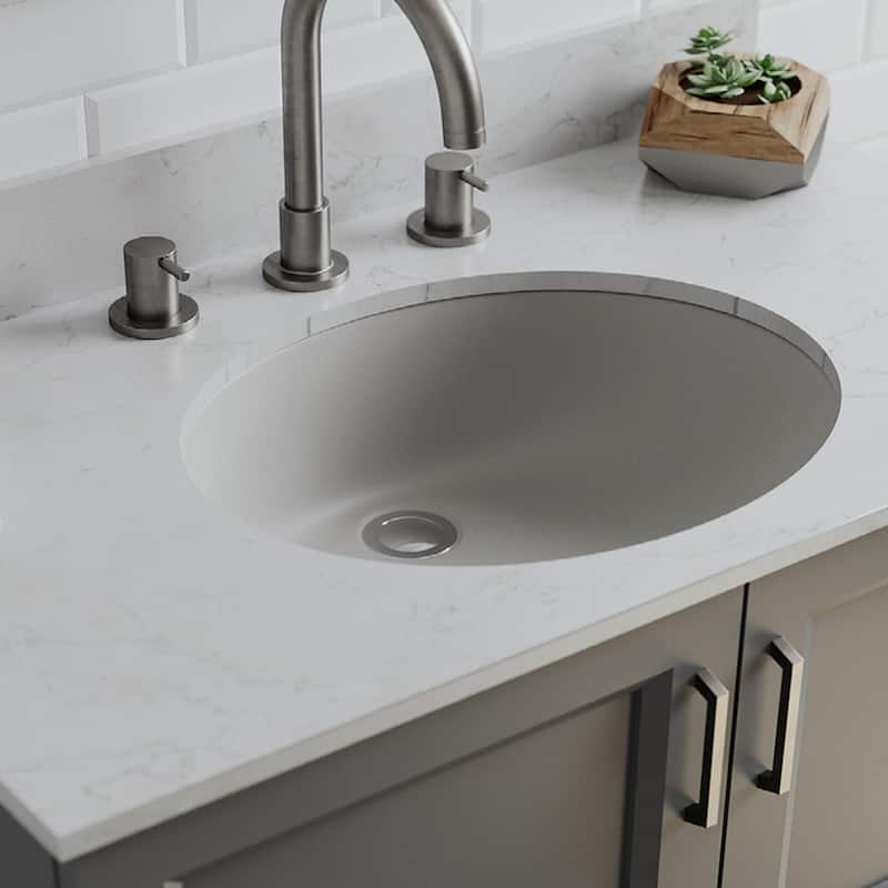 Lexicon Platinum V210 Quartz Composite Oval Vanity Sink - Galaxy Concrete