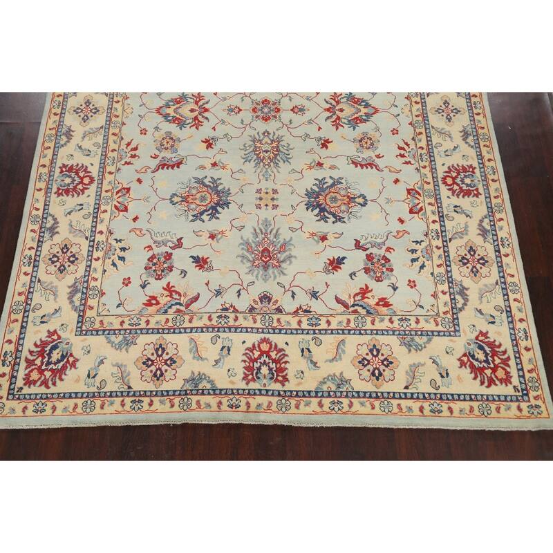 Vegetable Dye Floral Super Kazak Oriental Area Rug Wool Hand-knotted - 8'7" x 12'0"
