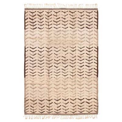 ECARPETGALLERY Hand-knotted Tangier Ivory Wool Rug - 8'4 x 12'0