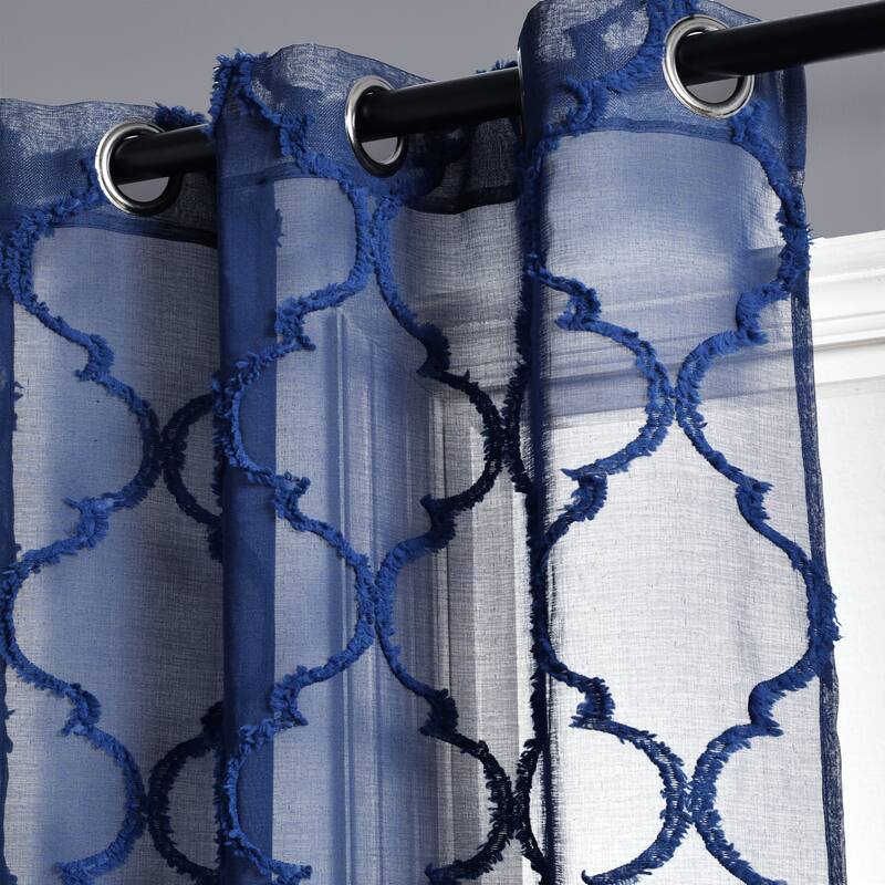 Lush Decor Avon Trellis Grommet Sheer Window Curtain Panel Pair