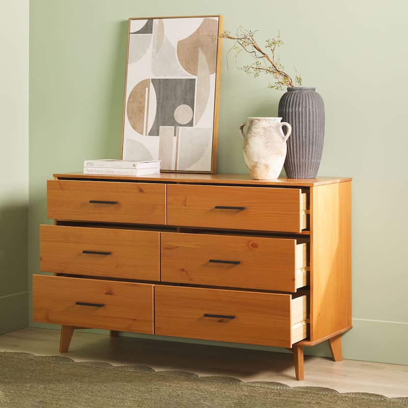 Middlebrook Modern Solid Wood 6-Drawer Dresser with Metal Handles