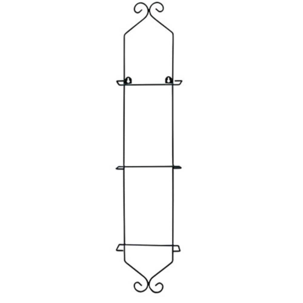 3-Tier Wall-Mounted Black Metal Vertical Plate Rack for Kitchen or Dining Room - 37.75" x 8"