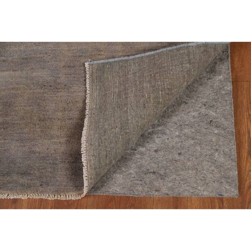 Modern Gabbeh Foyer Rug Handmade Grey Wool Carpet - 3'3"x 4'10"