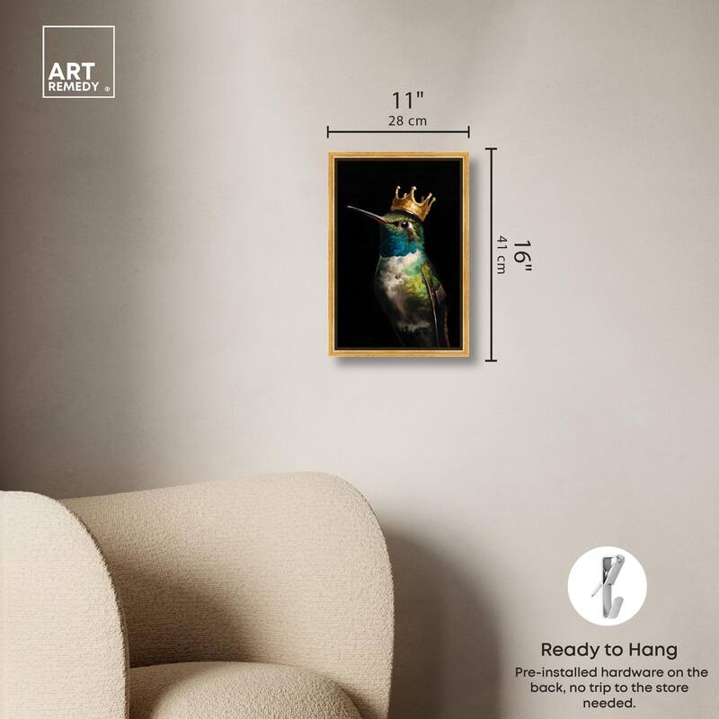 Crowned Azure Bird I Canvas by Art Remedy