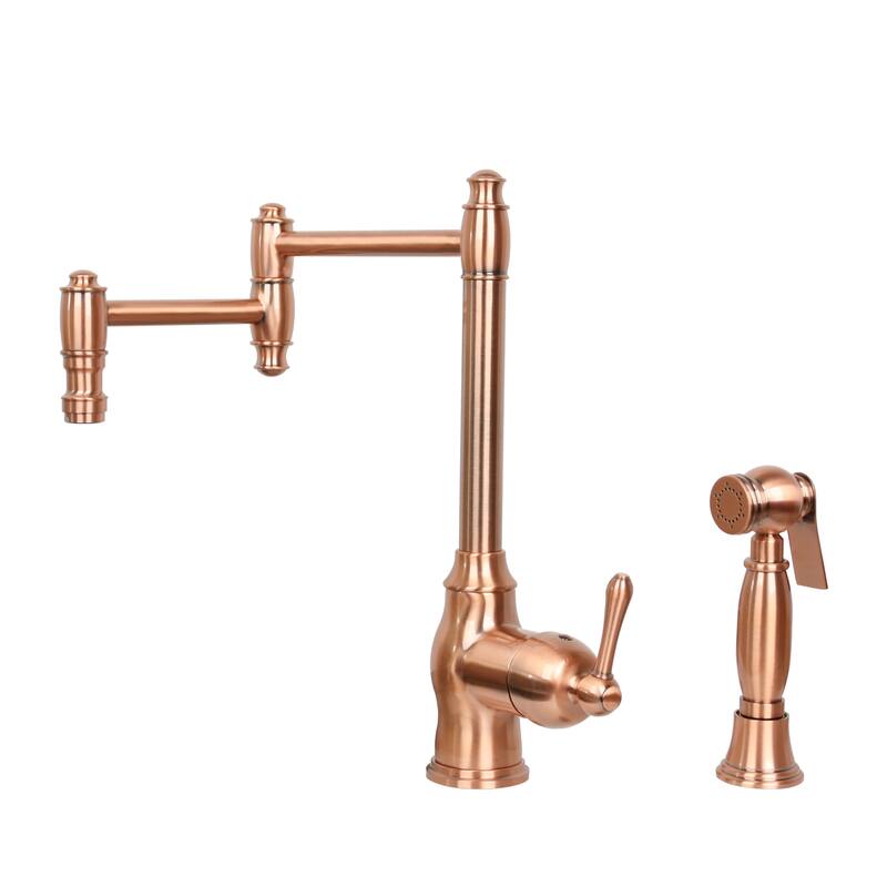 OneHandle Copper Pot Filler Kitchen Faucet with Side Sprayer 12.75